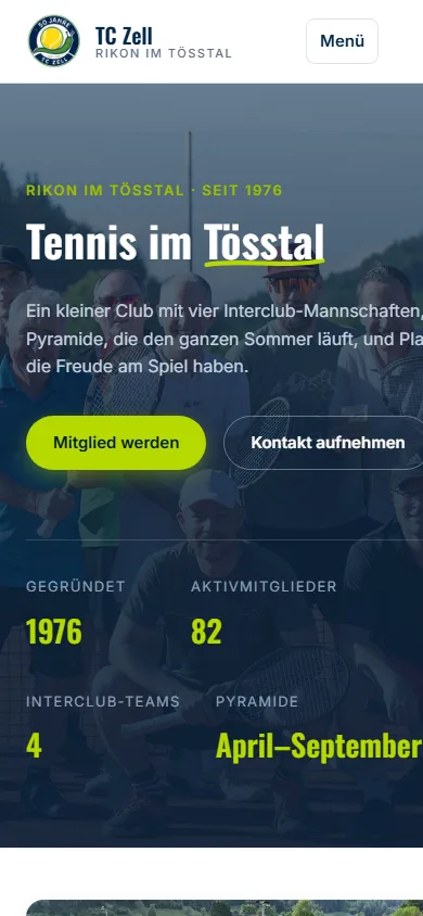 Dieselbe Startseite auf dem Handy